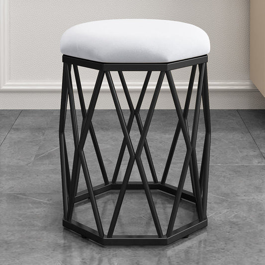 Metal frame fabric cushion stool