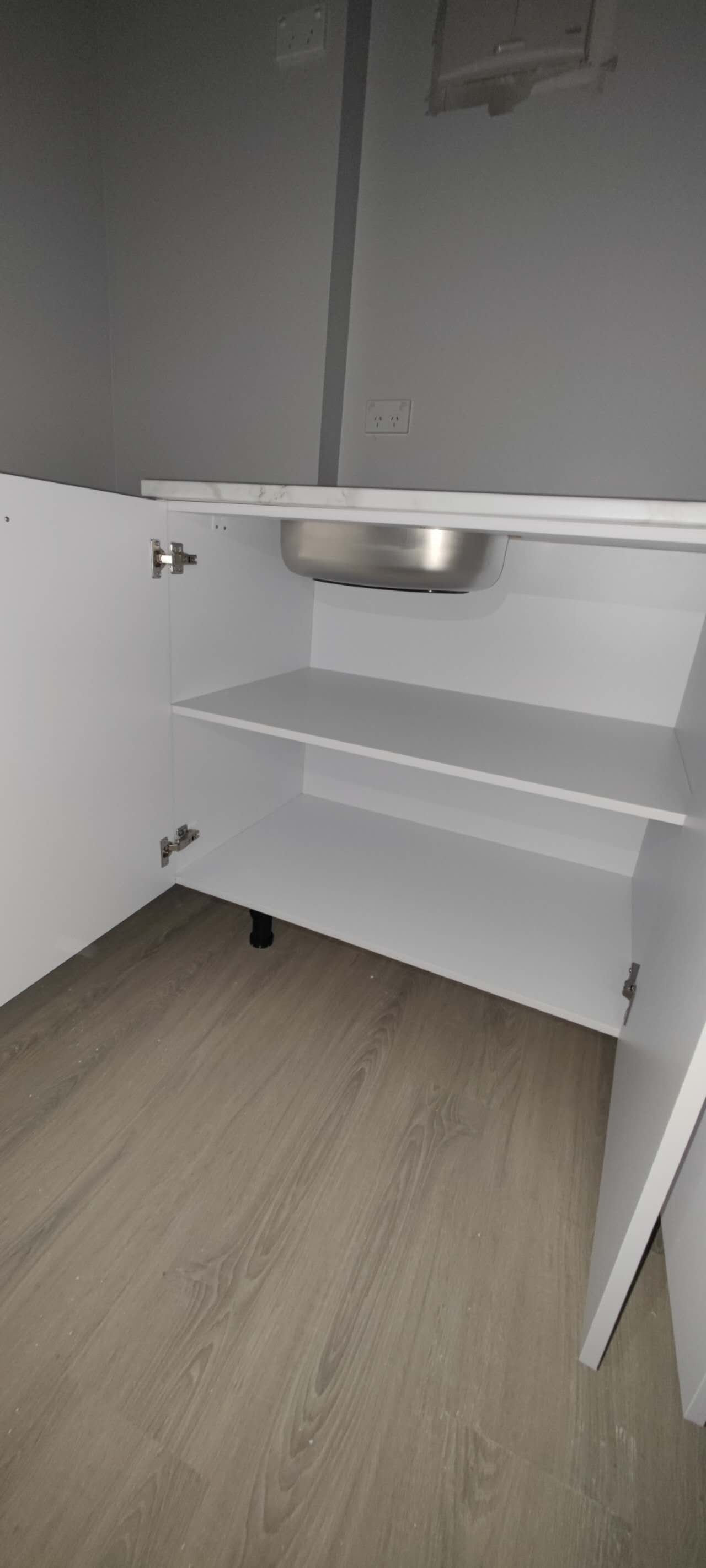 Brand New Kitchen Cabinet Marble Design Top with Sink