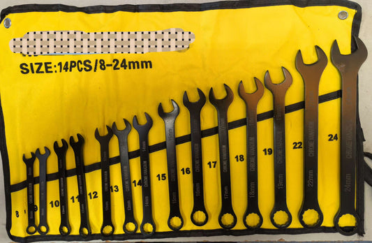 Combination spanner set 14 pcs