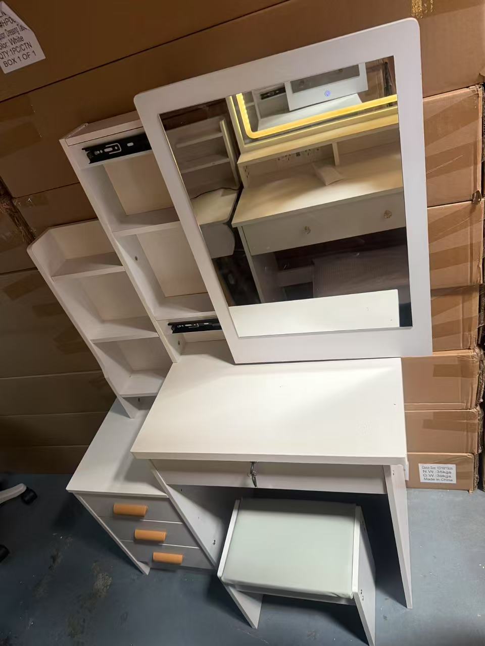 Dressing table with mirror Stool