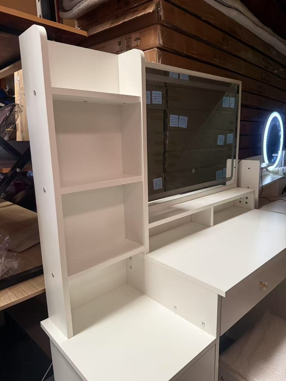 Dressing table with LED LIGHT mirror and stool