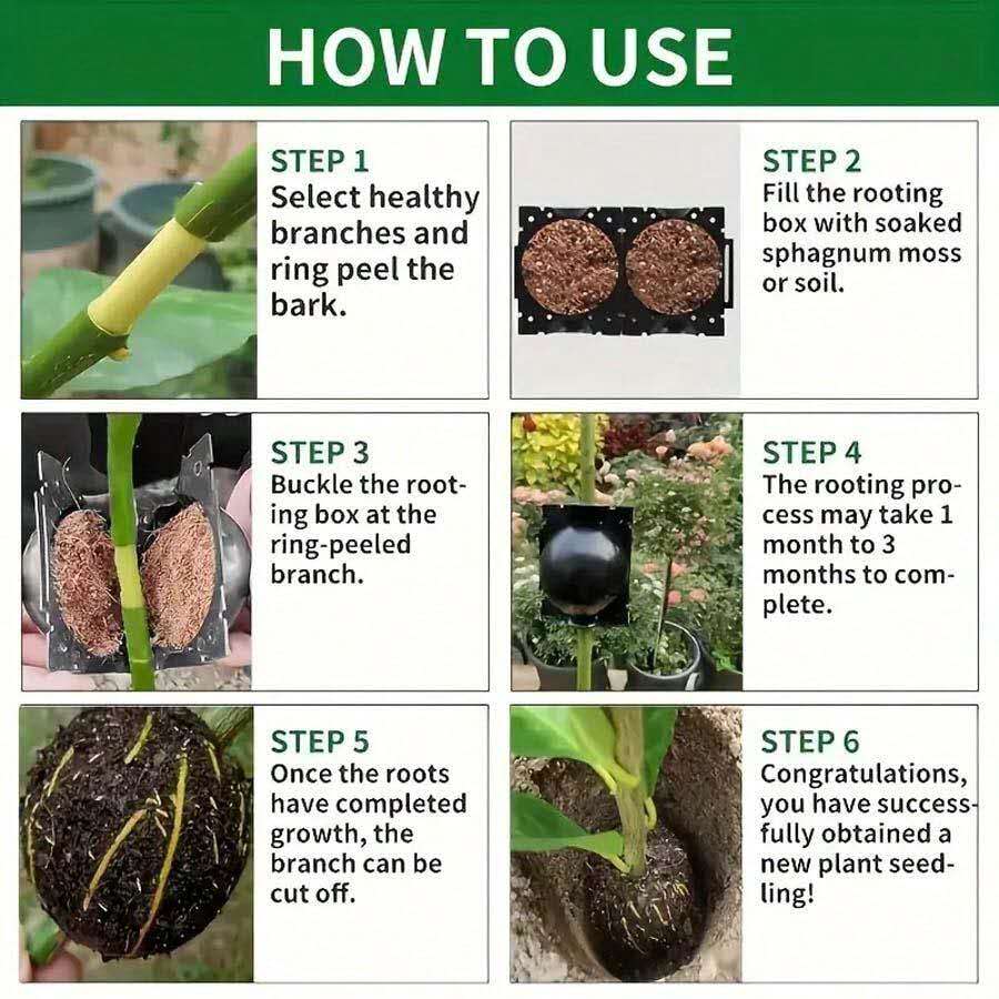 5pcs Reusable Plant Rooting Device, Air Layering Pods, Plant Rooting Grow Box.