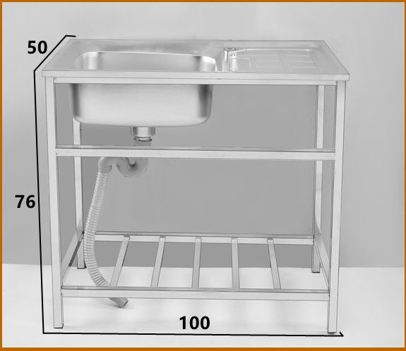 Stainless steel bench table with Sink